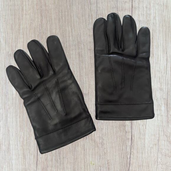 Genuine leather black gloves, men’s size large - Picture 3 of 8